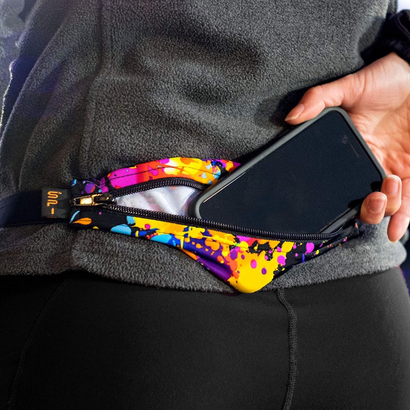 SPIbelt Running Belt for Women Men, Phone Holder for Running, Running Fanny Pack, Holder for Phone, Running Waist Pack, Adjustable Waist, [Fits All Phones]. Black with Hot Pink Zipper - Image 4